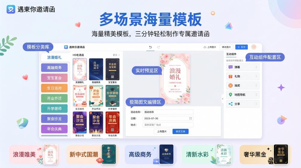 高清无水印电子请柬，一键制作质感远超市面同类